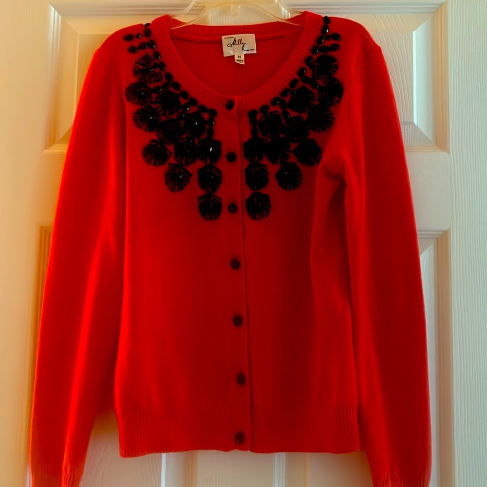 MILLY beaded cardigan size M